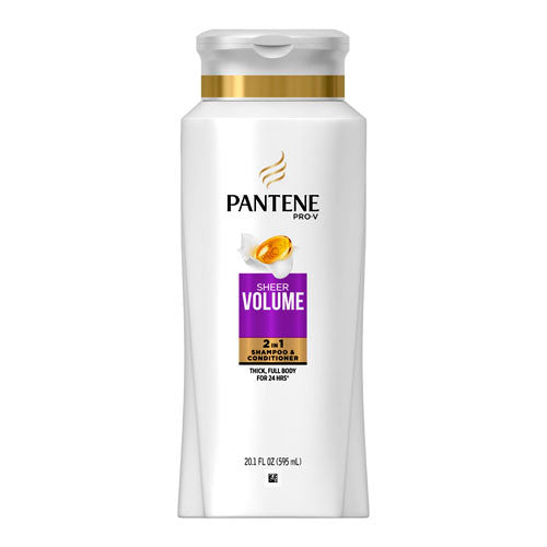 Pantene Pro V Sheer Volume 2 in 1 Shampoo and Conditioner, Thick and Full Body, 20.1 Oz